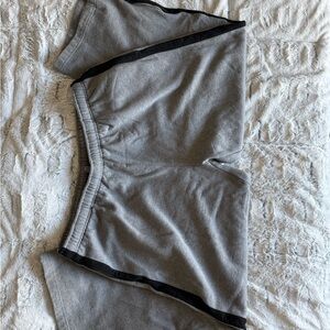 Gray Athletic Shorts with Black Trim